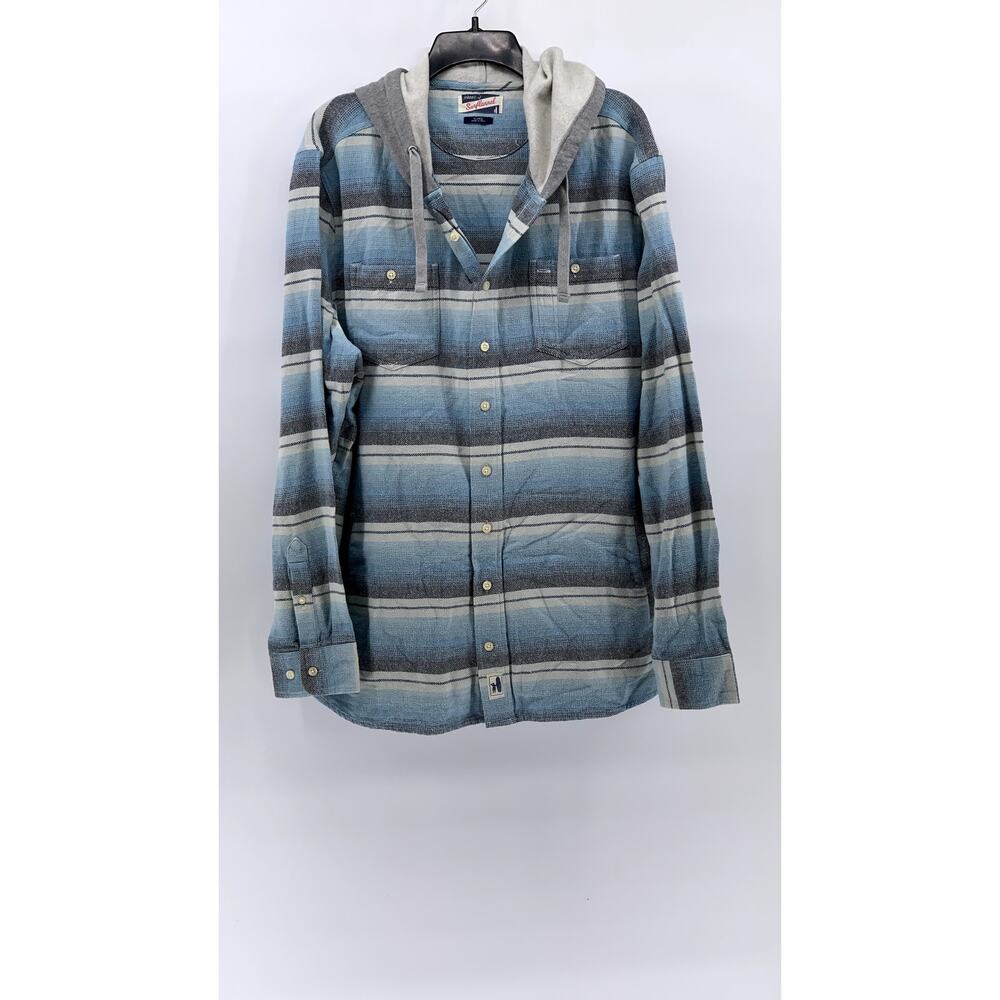 johnnie-O Blue and Gray Plaid Casual Button Down Shirt
